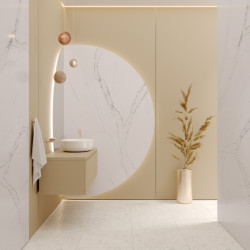 Přední výrobce tvrzeného kamene Technistone představuje novinky pro jaro 2023 se vzory inspirovanými mramorem: na obrázku dekor Calacatta Serchio