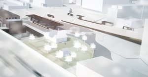 JKMM Architects, pohled z výšky,Dopravní centrum Lahti