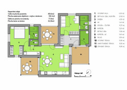půdorysy domu B, obydlí v objetí golfu, 3x3,
