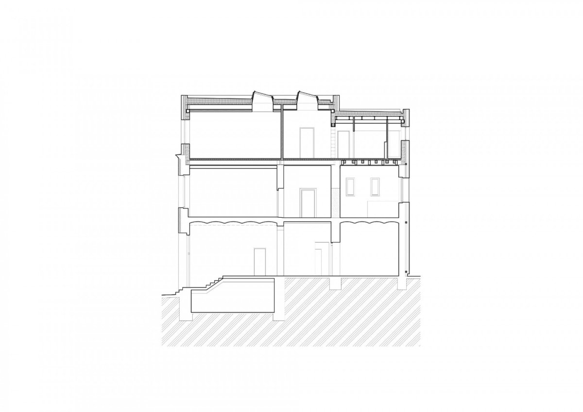ZŠ Oslavice, David Prudík architekti, řez