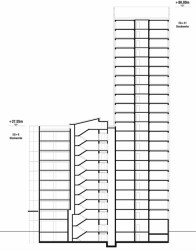 HoHo Vídeň, první výšková budova ze dřeva na světě - řez