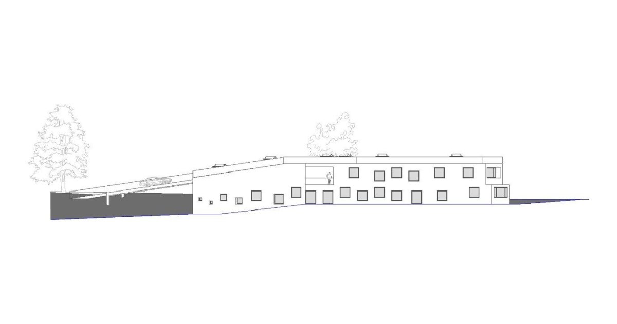 Administrativní budova ve Strančicích, jižní pohled, Architektura s.r.o.