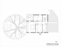 Dom pod dubom, půdorys 2.NP, Molnár-Peráček