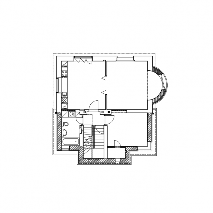 třiarchitekti, Stavební úpravy RD v Říčanech u Prahy, půdorys 2. NP – foto