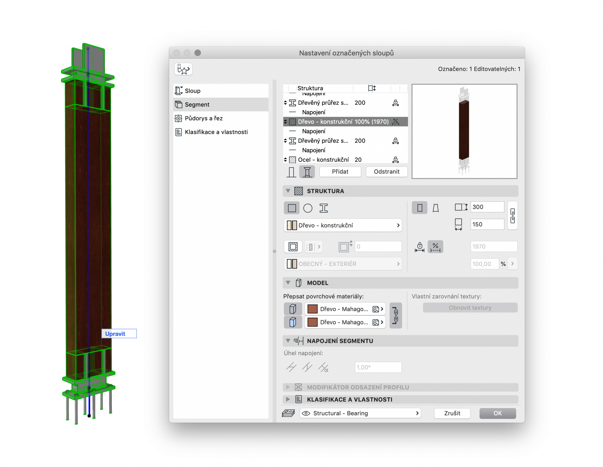 ARCHICAD 23 - Sloup a trám