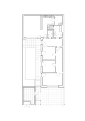 Půdorys - původní stav (Interiér domu v Lysolajích, Amulet architekti)