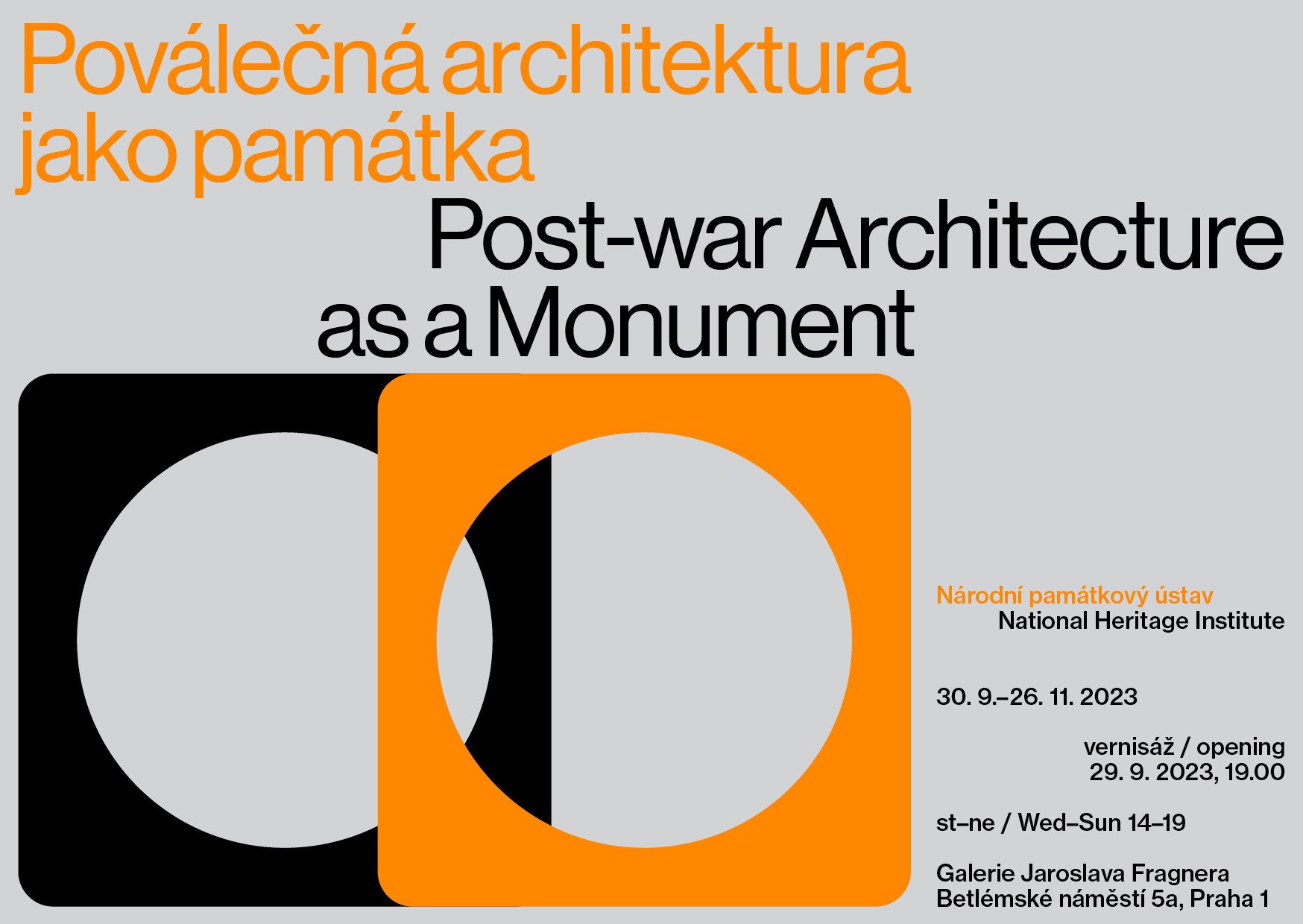 Galerie Jaroslava Fragnera se v rámci výstavy „Poválečná architektura jako památka“ zaměří na proměny pražských staveb z období 1945–1989