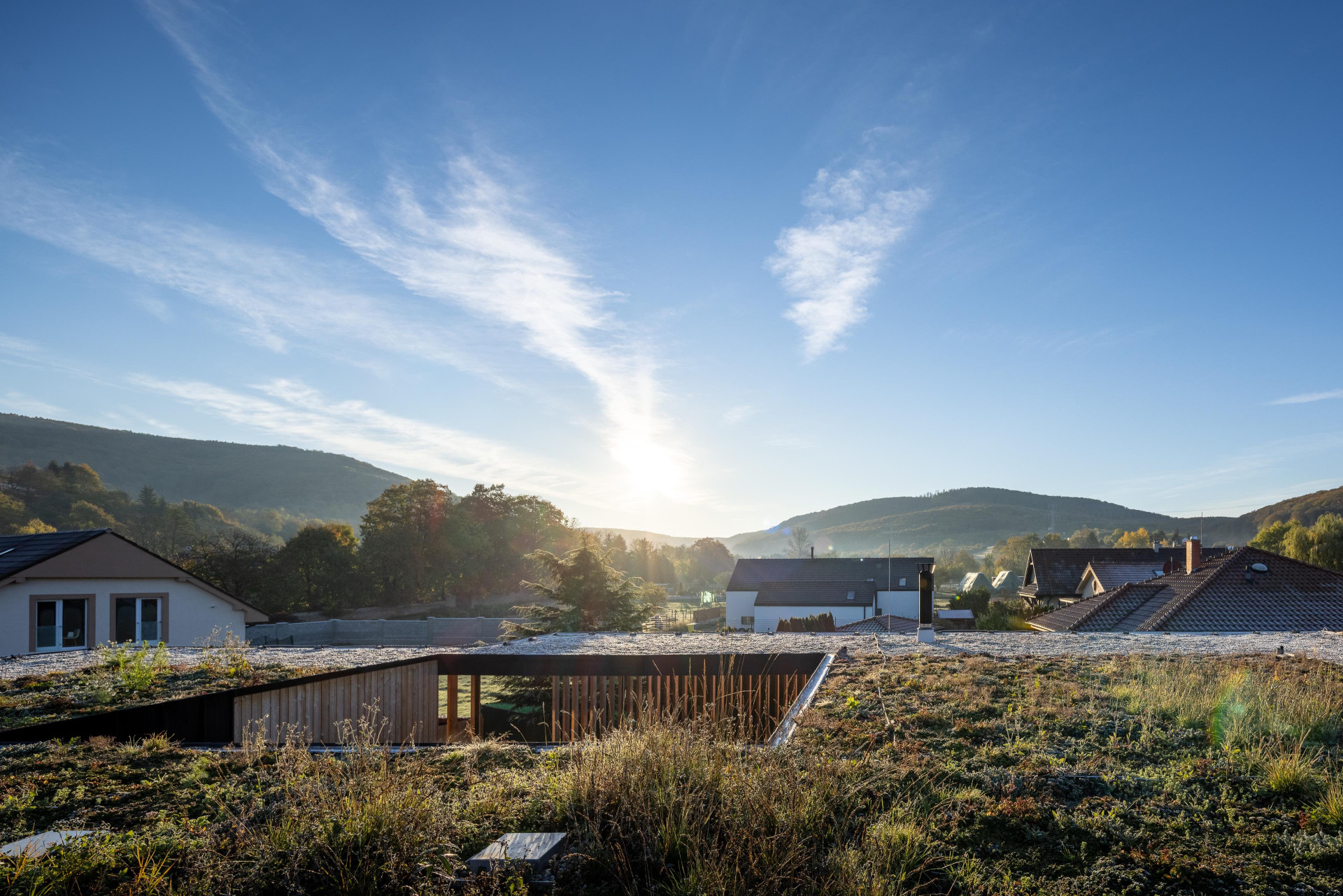 Rodinný dům v obci Borinka na Slovensku, ateliér Kubis Architekti: Stavba má pultovou vegetační střechu