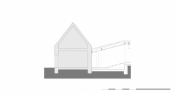 3+1 architekti, Přístavba rodinného domu v Bořislavi, řez podélný, schodiště – foto
