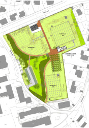 Situace (Rekonstrukce areálu vodojemů na Žlutém kopci v Brně, David Prudík architekti)