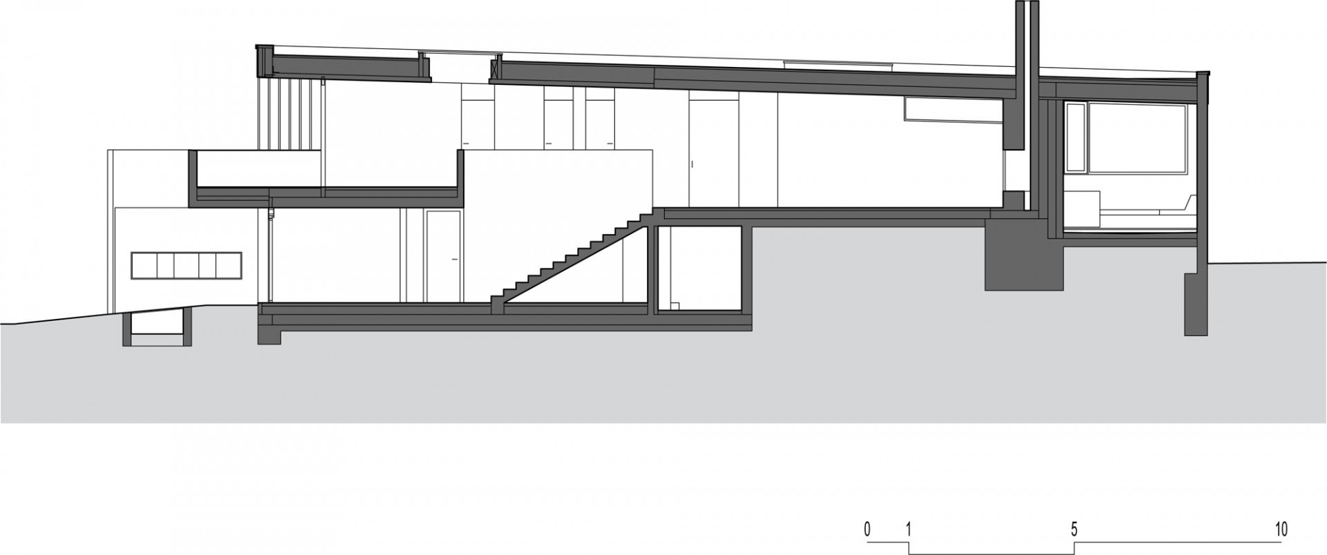 Vila vnitřní krajina, Atelier Štěpán, řez