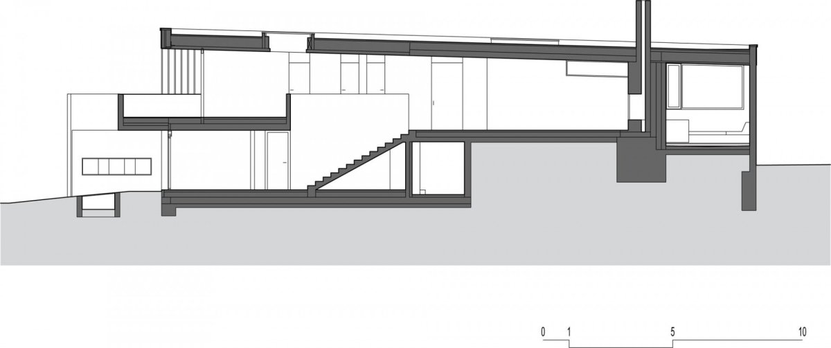 Vila vnitřní krajina, Atelier Štěpán, řez