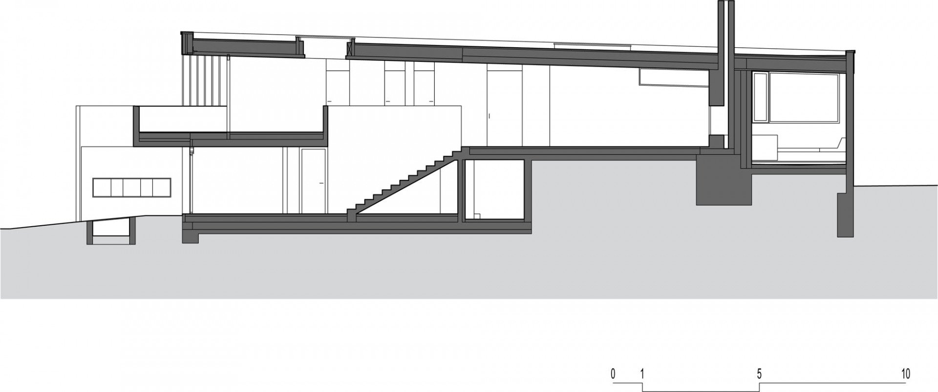 Vila vnitřní krajina, Atelier Štěpán, řez