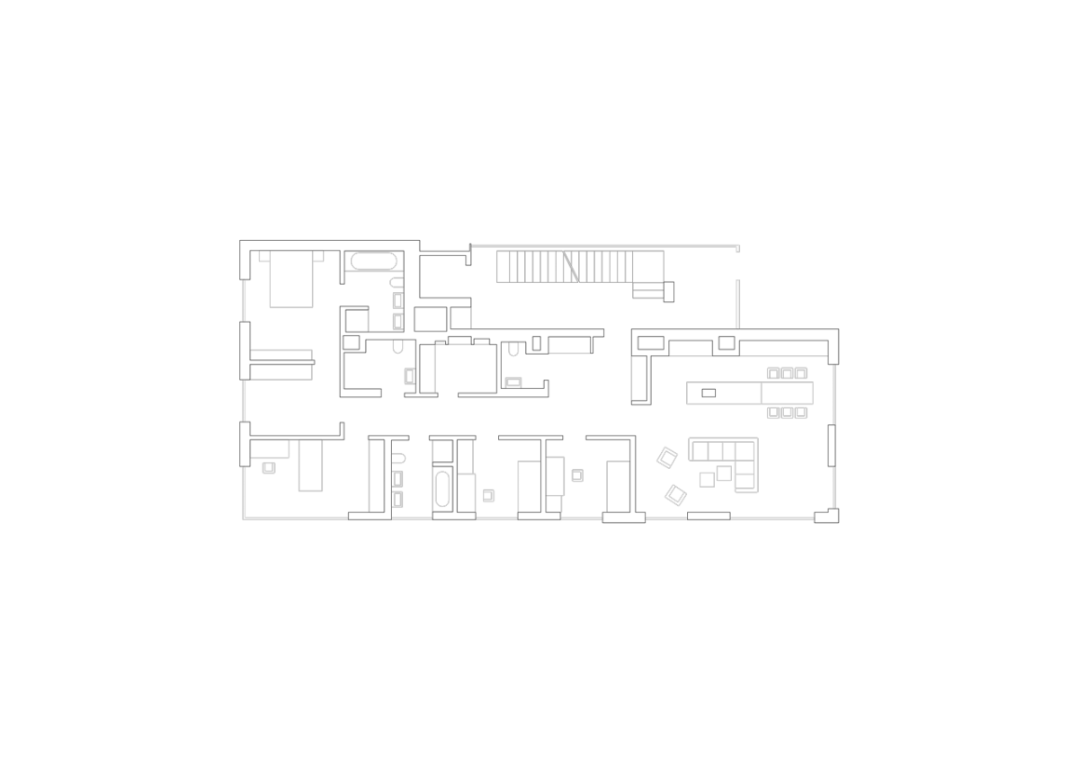 SCHINDLER SEKO ARCHITEKTI, Bytový soubor Triangle, půdorys 1. NP – foto