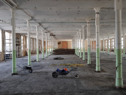 Stav interiéru přádelny před rekonstrukcí