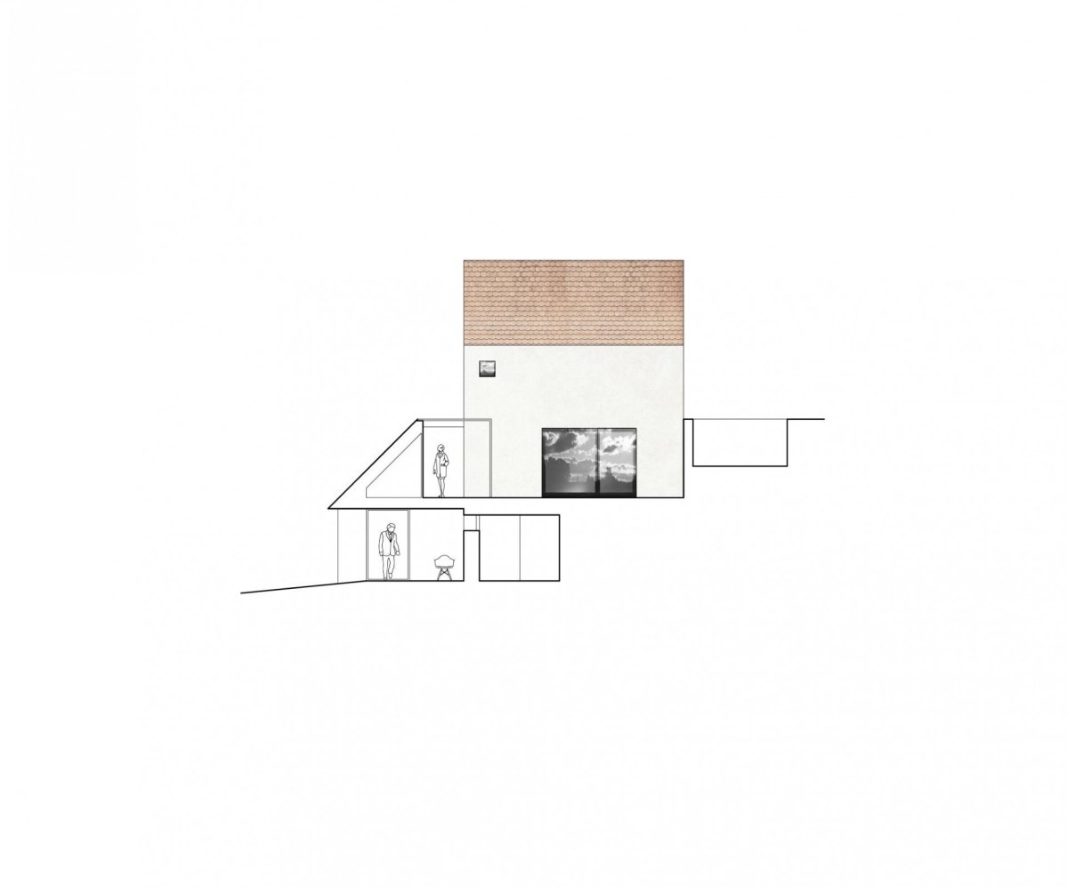 Rodinný dům v Jinonicích, Atelier 111 architekti, řez