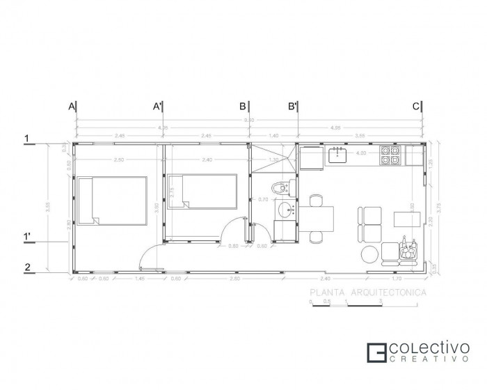Colectivo Creativo Arquitectos, VIMOB - půdorys