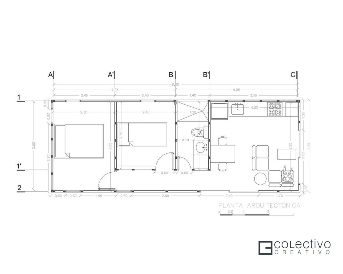 Colectivo Creativo Arquitectos, VIMOB - půdorys