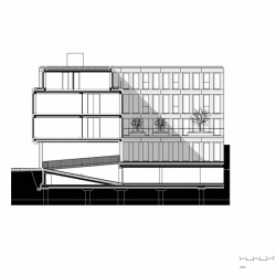 Polyfunkční dům Kvítková, řez, Chládek architekti