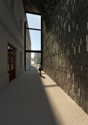 Revitalizace nádraží Bubny na Památník ticha, vizualizace vstupního prostoru, ARN Studio