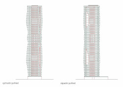 Návrh studentského bydlení v Holešovicích, pohled, Simona Horáková.