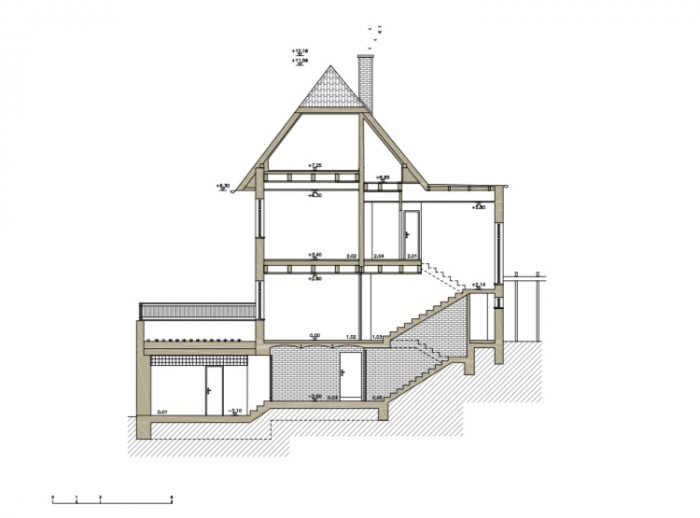 Pražská kancelář, Studio RAKETOPLÁN, řez