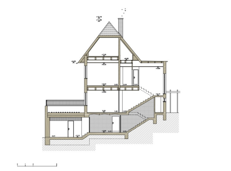 Pražská kancelář, Studio RAKETOPLÁN, řez