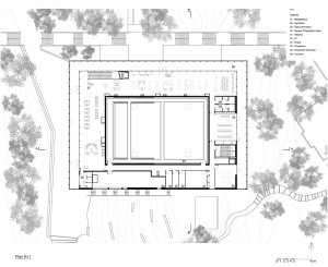 DDA Architectes, Cultural Center Alb'Oru, půdorys 3. NP – foto
