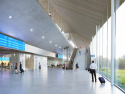 Návrh terminálu vysokorychlostní železnice v Pávově na okraji Jihlavy. Česko-francouzský tým monom a AREP ARCHITECTS zvítězili v architektonické soutěži.
