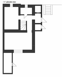 Dostavba rodinného domu Na Drahách, původní půdorys, 3+1 architekti