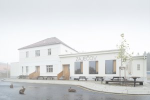 Lidový dům Zaječov sloužil jako centrum místního společenského života, prošel kompletní rekonstrukcí. (Lidový dům Zaječov, IO Studio)