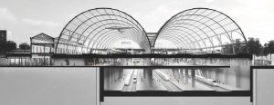Budoucnost centra Brna, 3. místo: Atelier M1 architekti (CZ), Nádraží pro Brno, řez novou nádražní halou // finalista – foto