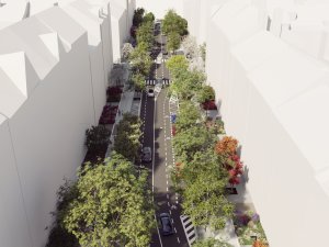 průhled směrem k ulici Nad Královskou oborou