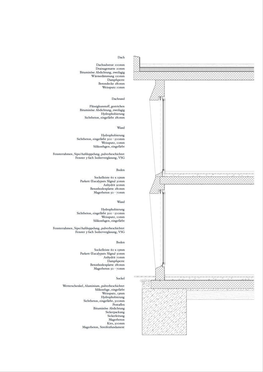 Švýcarská ambasáda v Nairobi, konstrukční detail, Roeoesli & Maeder Architekten