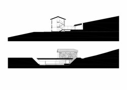 Rekonstrukce venkovského objektu doplněná betonovou přístavbou, řez, Jordi Hidalgo Tané