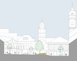 Rekonstrukce Mierového námestia, řez, Atelier RAW