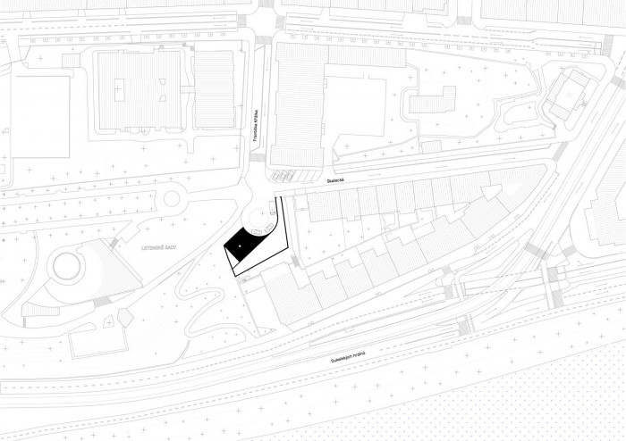 Porodní dům na Letné, situace