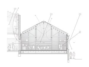 Řez (Sociální projekt v bývalé textilní továrně; H ARQUITECTES)