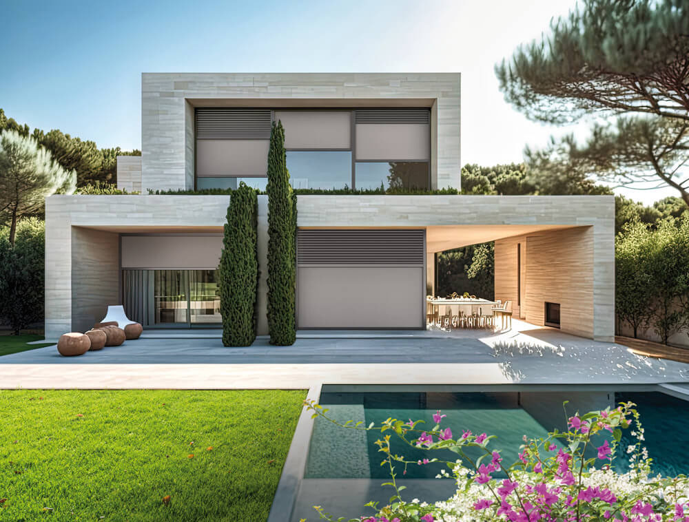 Systém SkyTwin se díky své konstrukci dokáže nenápadně začlenit do různých typů fasád, aniž by narušil jejich vizuální charakter.