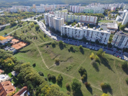 Soutěž na návrh bytového komplexu Andromeda na sídlišti KVP v Košicích, řešené území.