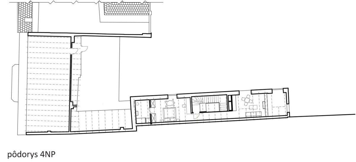 Projekt Nádvoří v Trnavě, Vallo Sadovsky architects, půdorys 4 NP