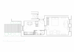 architectureMADE, Rekonstrukce nájemního bytu 1+1 v Plzni, půdorys – foto