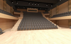 Připravovaný koncertní síň v Ostravě podle návrhu amerického studia Steven Holl Architects + Architecture Acts z Prahy, komorní sál.