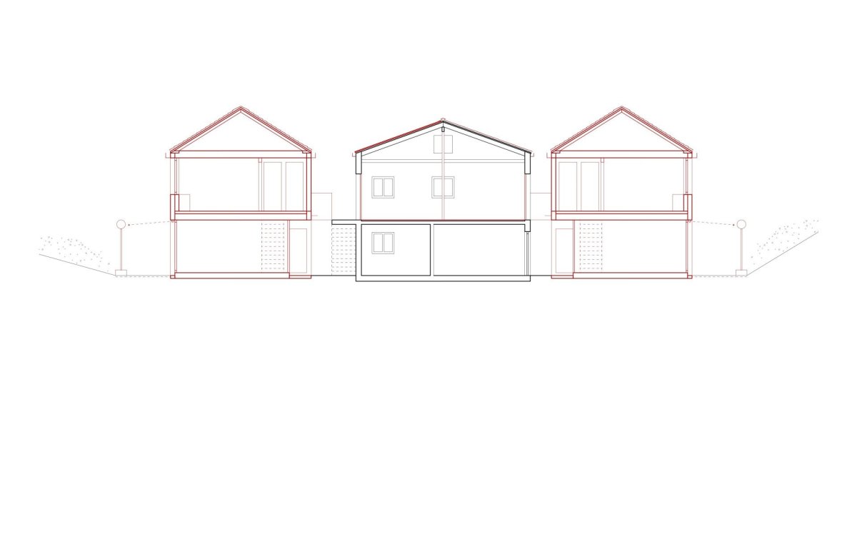 Rodinné komunitní bydlení ve Villy, Madeleine architectes, Studio François Nantermod: Řez