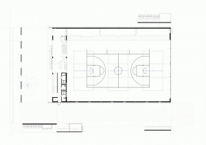 Dietger Wissounig Architekten, Sportovní hala St. Martin, půdorys 1.NP - foto