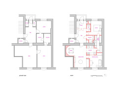 Půdorys - původní stav a návrh