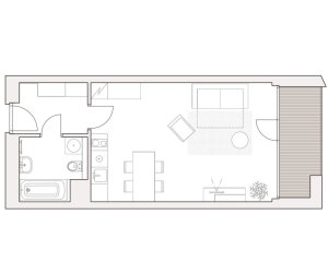 Residence LakePark, dispozice typického bytu, EBM Group