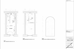 Peter Barber Architects, příbytky na Holmes Road, půdorys příbytku, výkres