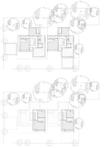 Alison Brooks Architects, Herringbone Houses, 2.NP a 3.NP, výkres
