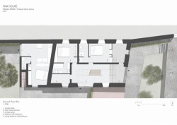 Pink House, půdorys přízemí, Mezzo Atelier